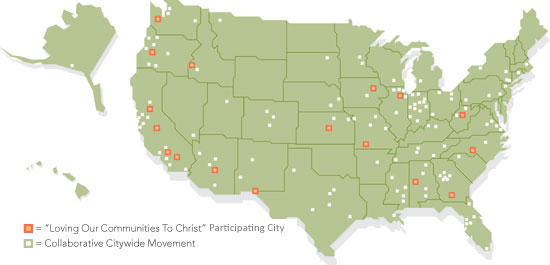 US Map of Pilot Cities